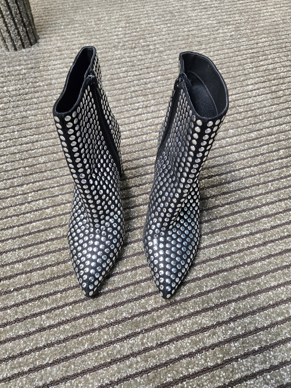 NWOT INC International Concepts Black Studded Pointed-Toe Ankle Boots